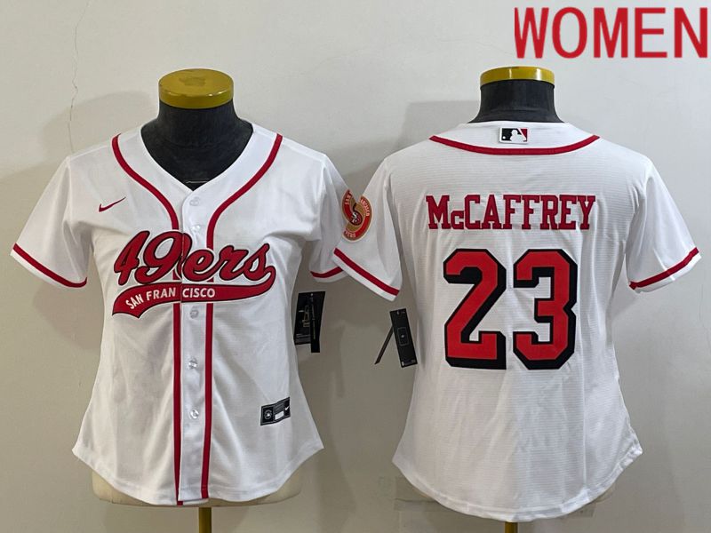 Cheap Women San Francisco 49ers 23 Mccaffrey White Nike Co branded NFL Jerseys1